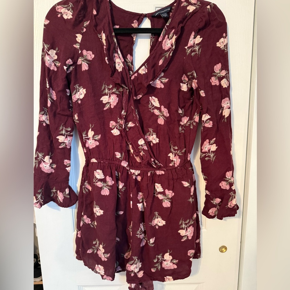 American Eagle Outfitters Burgundy Floral Dress